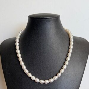 Sterling Silver Freshwater White Pearl Necklace